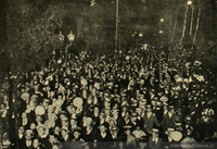 Año Nuevo en la Plaza de Armas de Santiago, medianoche del 31 de diciembre de 1908