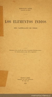 Los elementos indios del castellano de Chile