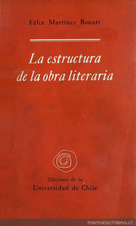 Portada de La estructura de la obra literaria, 1960 - Memoria Chilena,  Biblioteca Nacional de Chile