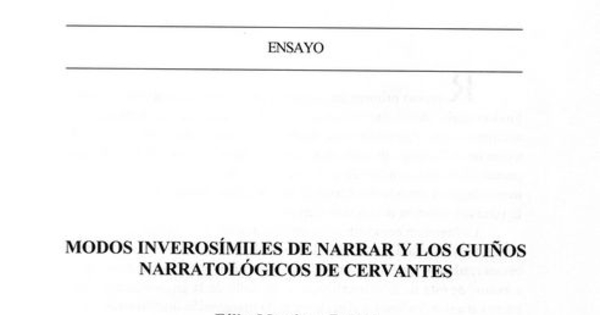 Modos inverosímiles de narrar y los guiños narratológicos de Cervantes