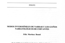 Modos inverosímiles de narrar y los guiños narratológicos de Cervantes