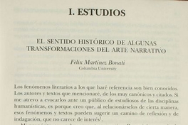 El sentido histórico de algunas transformaciones del arte narrativo