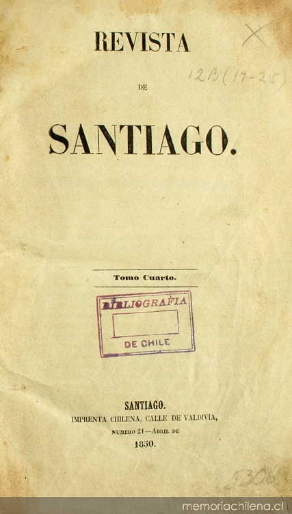 Revista de Santiago: tomo cuarto, abril-julio de 1850