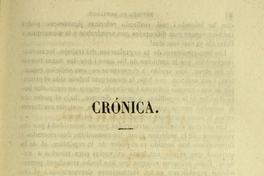 Primera página de la "Crónica", Revista de Santiago, 1848.