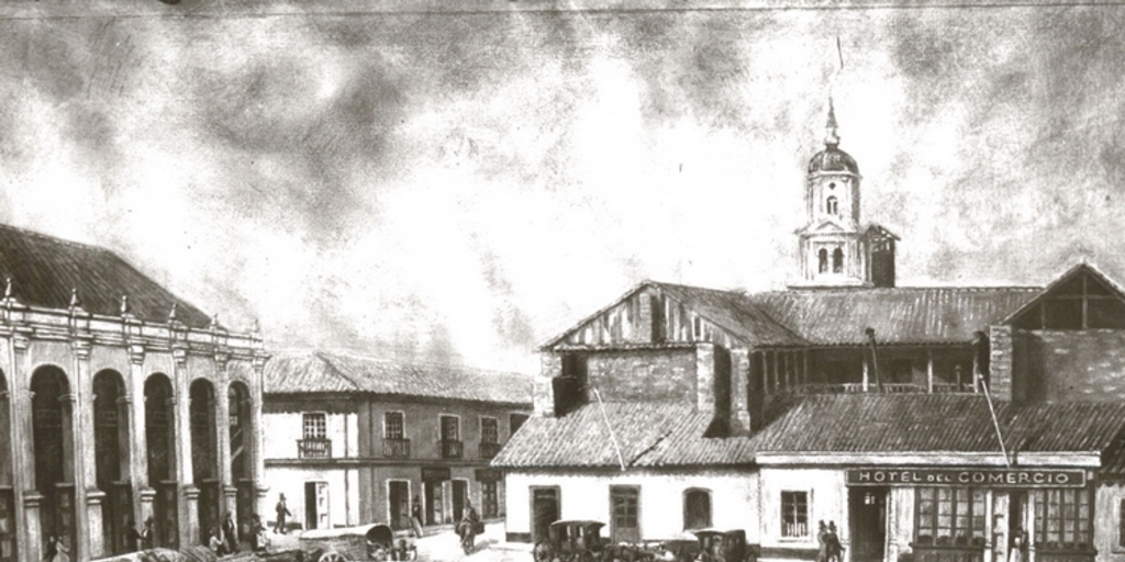 Plaza de Armas de Santiago en 1850