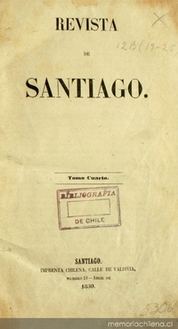 Revista de Santiago: segunda época, tomo cuarto, n° 21 de abril de 1850