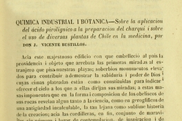 Sobre la aplicación del ácido pirolígnico a la preparación del charqui i sobre el uso de diversas plantas de Chile en la medicina