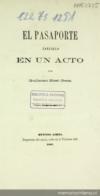 El pasaporte: zarzuela en un acto