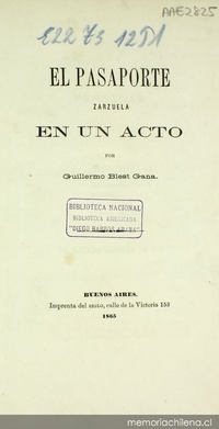 El pasaporte: zarzuela en un acto