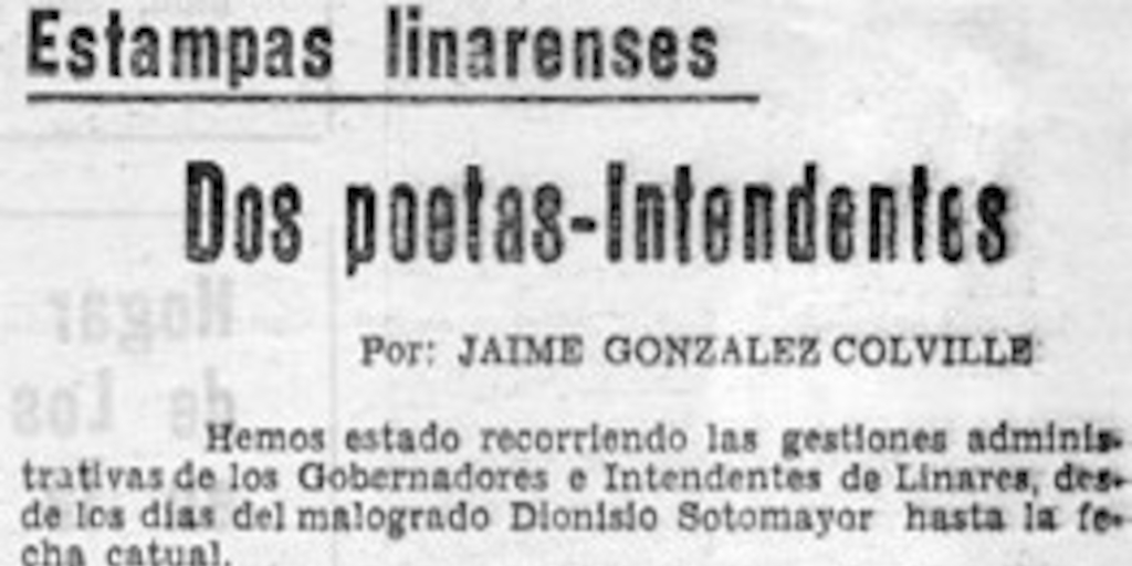 Dos poetas-intendentes