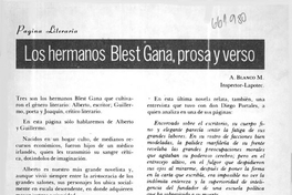 Los hermanos Blest Gana, prosa y verso