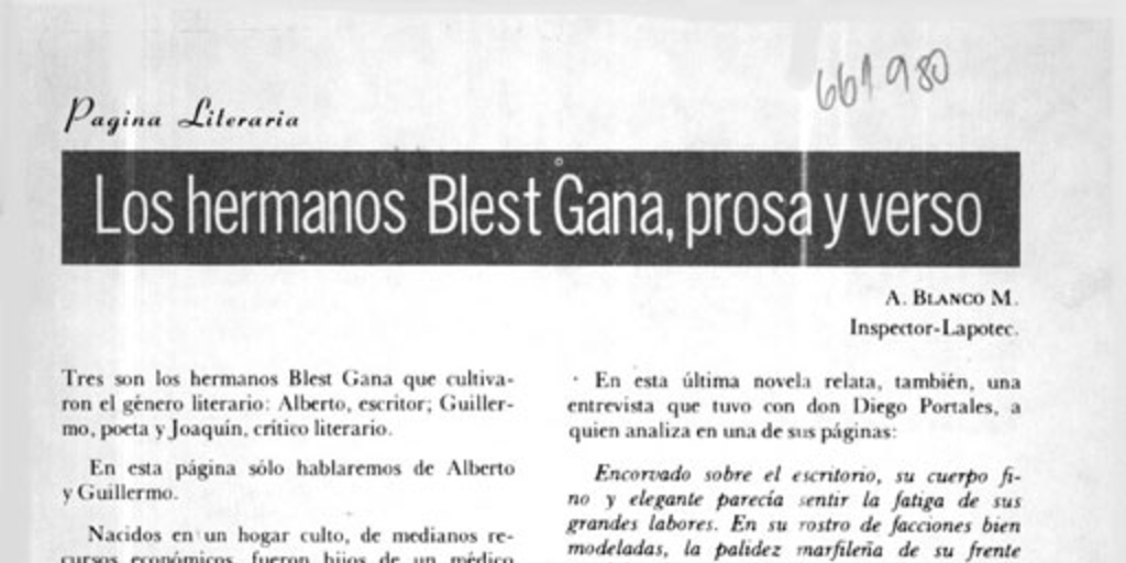 Los hermanos Blest Gana, prosa y verso