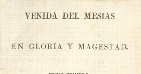 Venida del Mesías en gloria y magestad