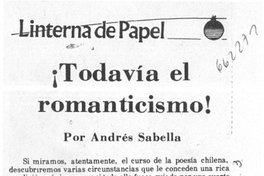 Todavía el romanticismo!