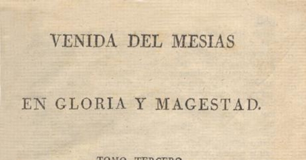 Venida del Mesías en gloria y magestad