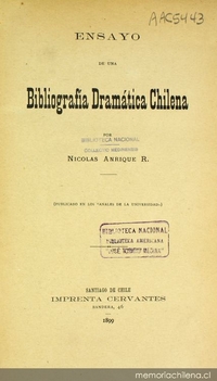 Ensayo de una bibliografía dramática chilena
