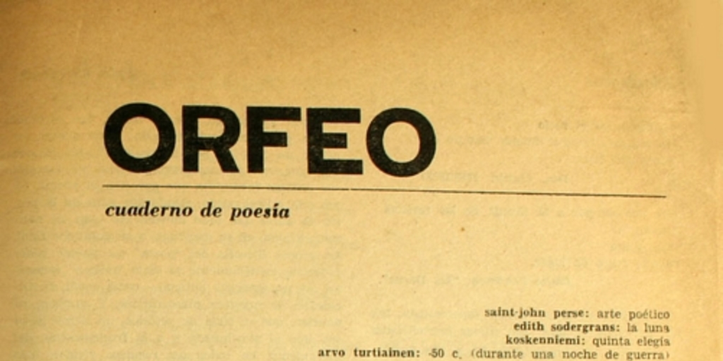 Orfeo: año II, nº 5, mayo de 1964