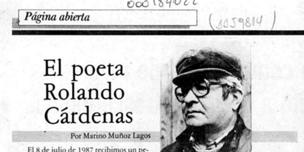 El poeta Rolando Cárdenas