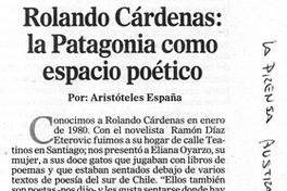 Rolando Cárdenas: la Patagonia como espacio poético