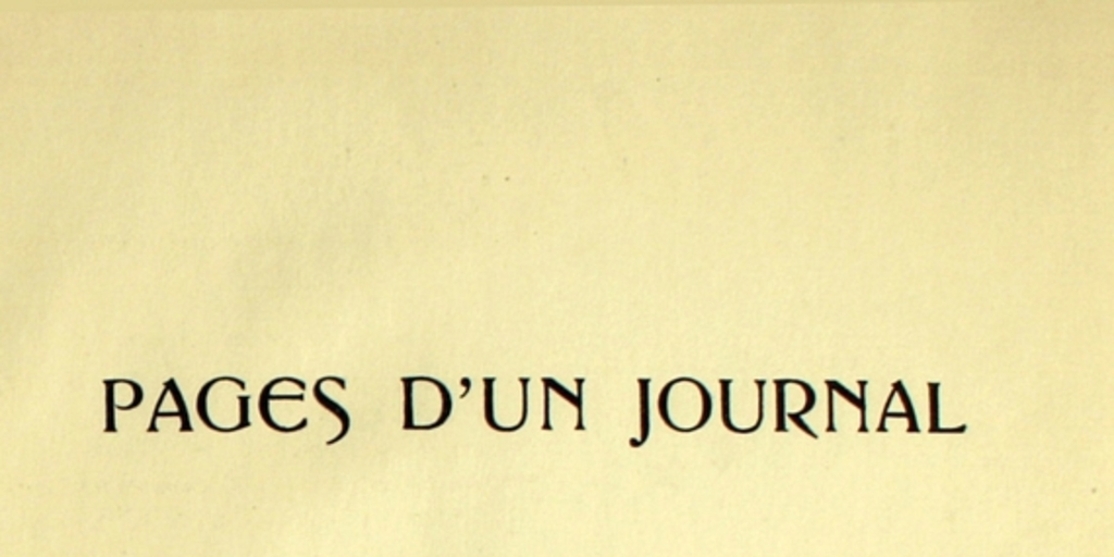 Pages d'un journal