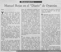 Manuel Rojas en el "Diario" de Oyarzún