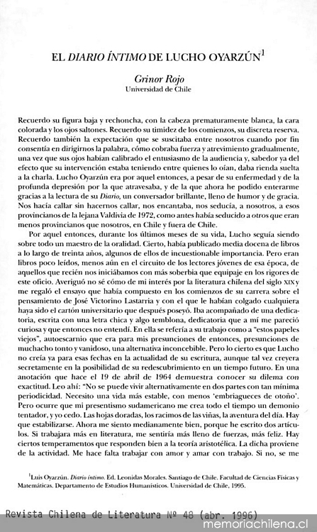 El diario íntimo de Lucho Oyarzún