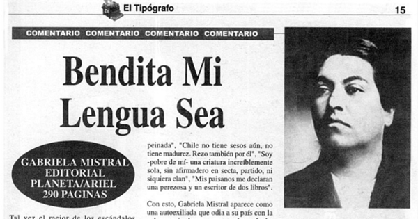 Bendita mi lengua sea