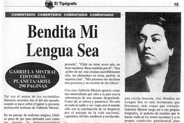 Bendita mi lengua sea