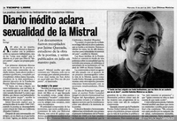 Diario inédito aclara sexualidad de la Mistral