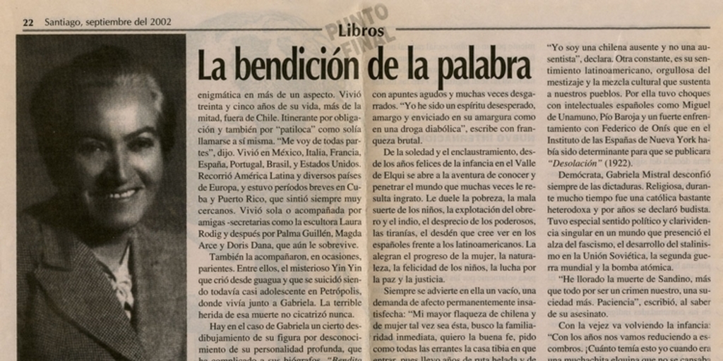 La bendición de la palabra