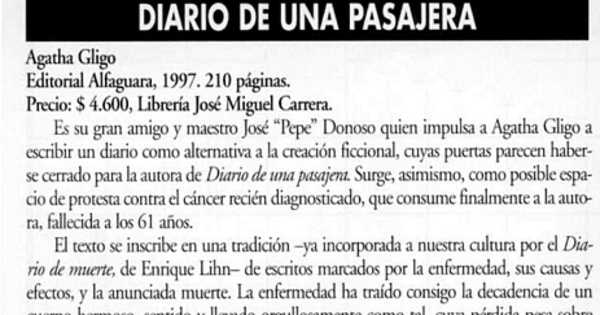 Diario de una pasajera