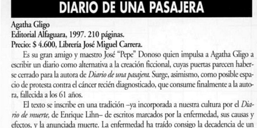 Diario de una pasajera