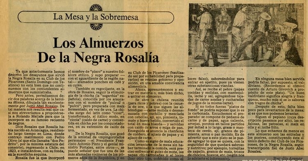 Los almuerzos de la negra Rosalía