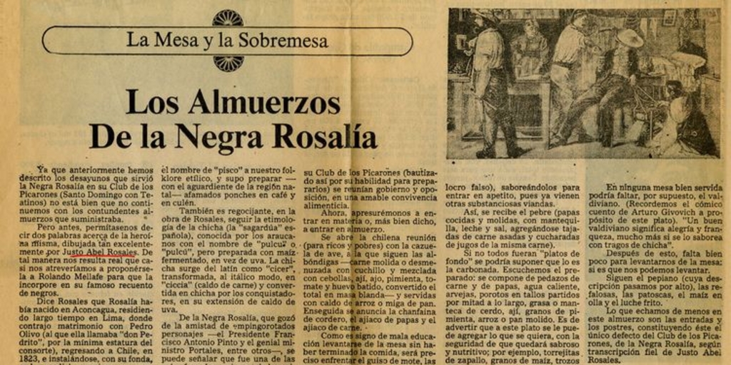 Los almuerzos de la negra Rosalía