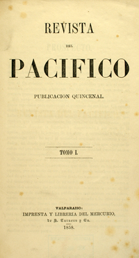 Portada de Revista del Pacífico: tomo 1, 1858