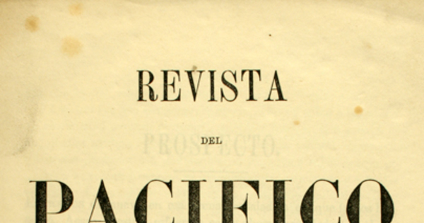 Portada de Revista del Pacífico: tomo 1, 1858