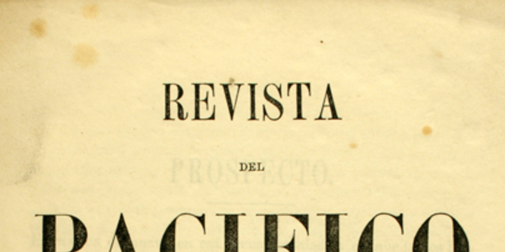 Portada de Revista del Pacífico: tomo 1, 1858