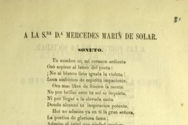 Poemas de "Una madre", seudónimo de Rosario Orrego, y de Mercedes Marín del Solar, publicados en Revista del Pacífico