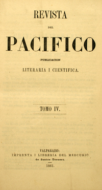 Portada de Revista del Pacífico: tomo 4, 1861
