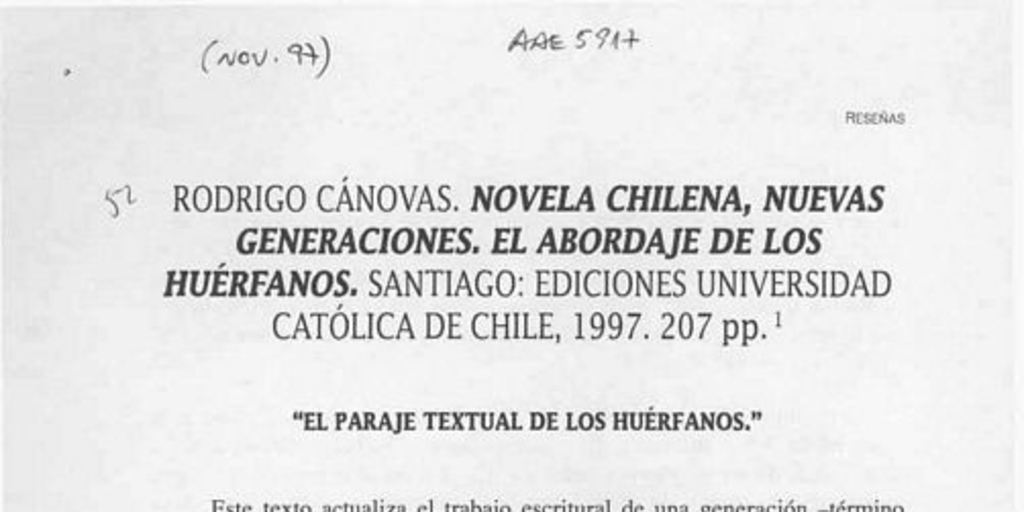 Novela chilena, nuevas generaciones