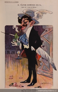 Caricatura de Víctor Domingo Silva, 1910