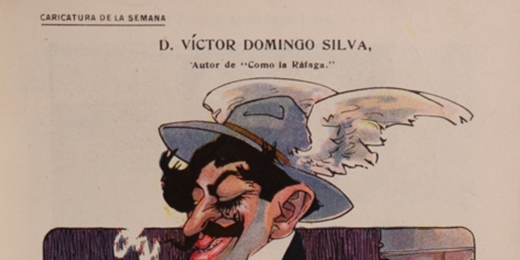 Caricatura de Víctor Domingo Silva, 1910