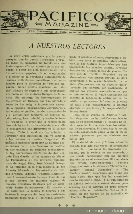 A nuestros lectores