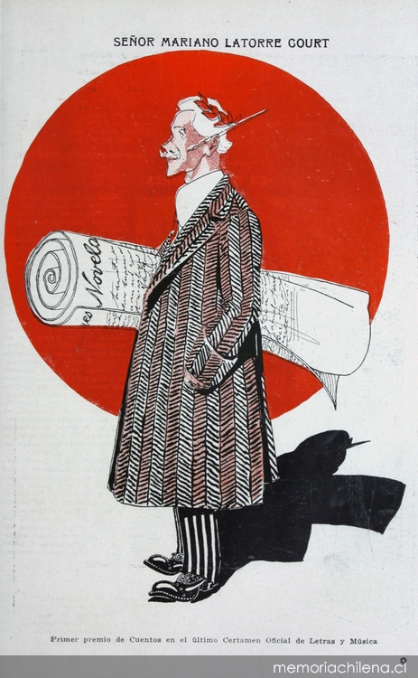 Caricatura de Mariano Latorre, 1912