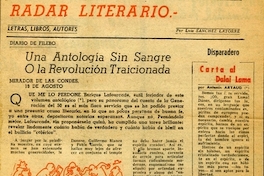 Una Antología sin sangre o la revolución traicionada