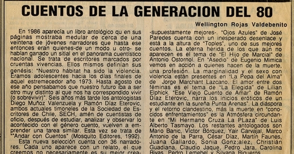 Cuentos de la generación del 80