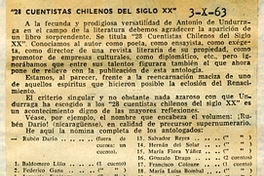 28 Cuentistas chilenos del siglo XX