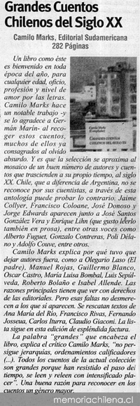 Grandes cuentos chilenos del siglo XX