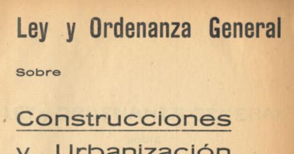 Ley y Ordenanza General sobre Construcciones y Urbanización