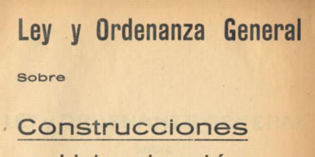 Ley y Ordenanza General sobre Construcciones y Urbanización